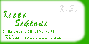 kitti siklodi business card